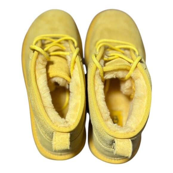 UGG NEUMEL SUEDE SHEARLING WOOL BOOTS CORN YELLOW NWOT M 10 W 11 - Picture 6 of 13